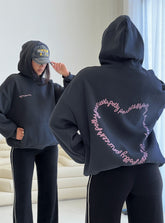 Princess Polly Love Letter Graphic Hoodie Slate Grey