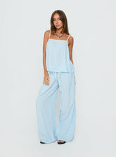 Nolei Contrast Pants Set Blue / White