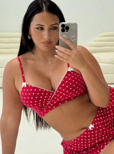 Slumber Pointelle Sleep Bralette Red Curve