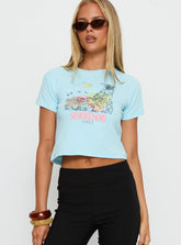 Love From Sorrento Graphic Top Blue