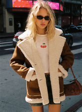 Marysville Faux Fur Oversized Jacket Tan