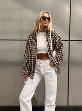 Holly Asymmetric Straight Leg Jeans White Denim