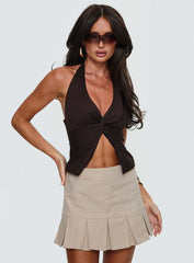 For Keeps Pleat Mini Skirt Cream