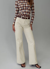 Maple Mid Rise Flare Jeans Ecru