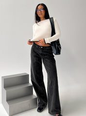 Lando Low Rise Straight Leg Jeans Washed Black