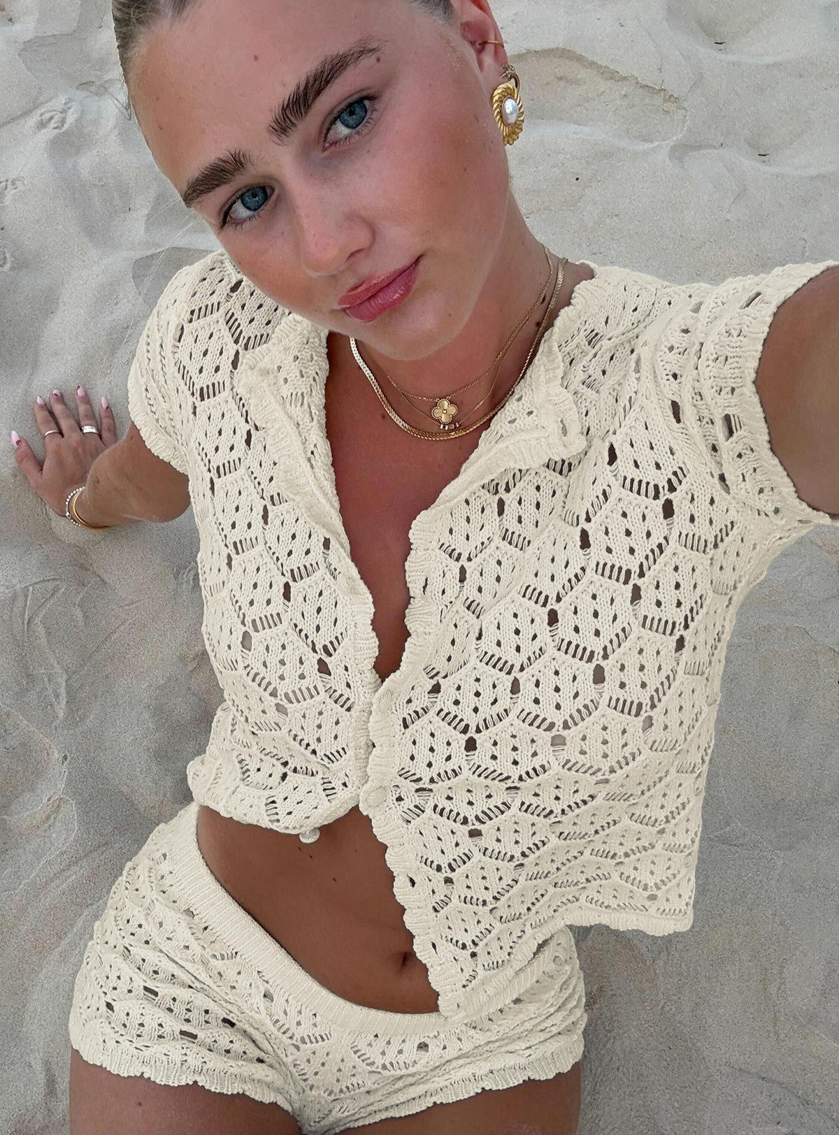 Sun Still Shines Crochet Set Cream