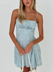 Bluebird Jacquard Mini Dress Blue