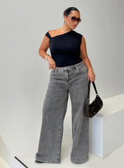 Wolfie High Rise Wide Leg Slouchy Jeans Steel Curve