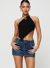Faya Low Rise Mini Denim Skirt Vintage Dark Wash Tall