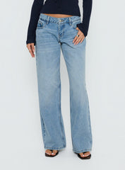 Ellanor Low Rise Slouch Denim Jean Washed Mid Blue Wash Petite