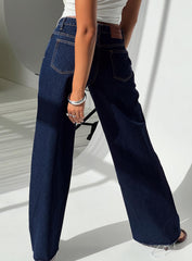 Darla Low Rise Straight Leg Jean Dark Blue Wash Petite