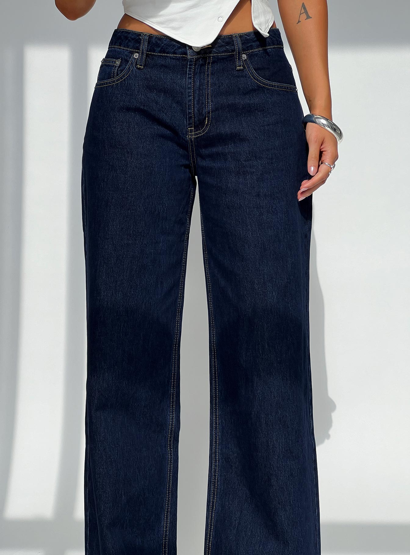 Darla Low Rise Straight Leg Jean Dark Blue Wash Petite