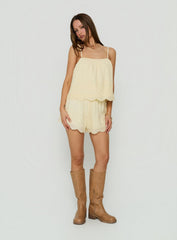 Madison Avenue Embroidered Detail Top Yellow