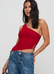 Machiatto One Shoulder Top Red