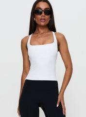 Layup Active Longline Cross Back Top White
