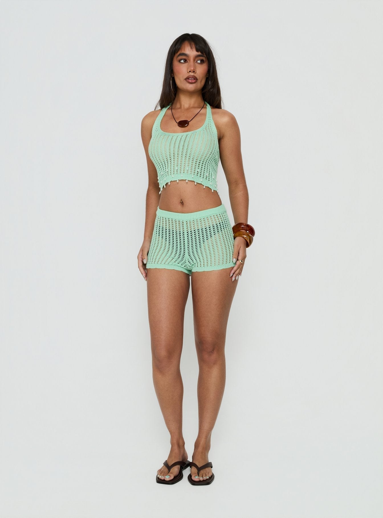 Next Level Knit Shorts Green