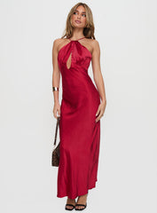 Saja Cut Out Maxi Dress Red