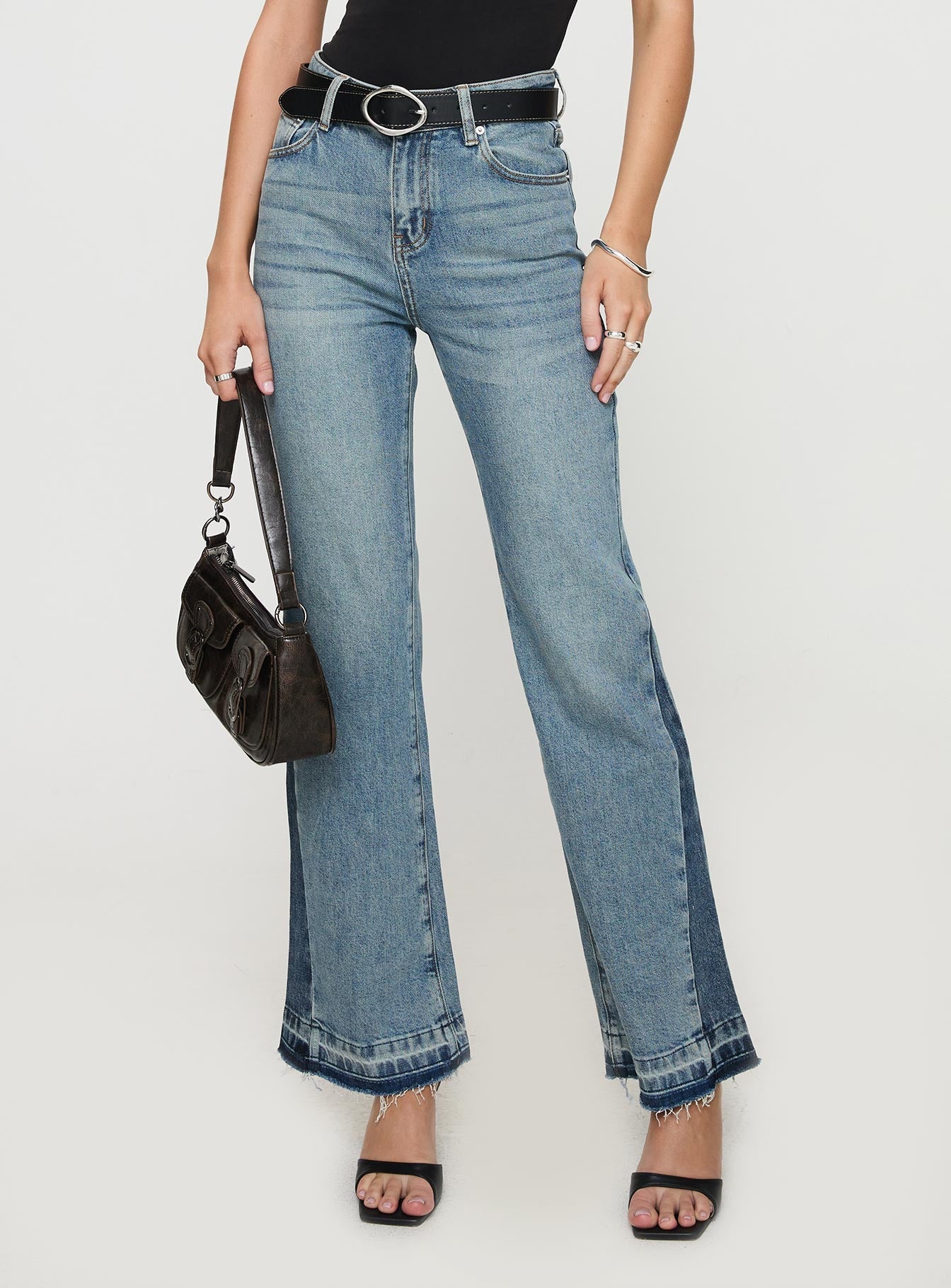 Farleigh High Rise Flared Jeans Blue