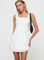 Weavery Mini Dress White