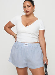 Sincar Boxer Shorts Blue / White Stripe Curve