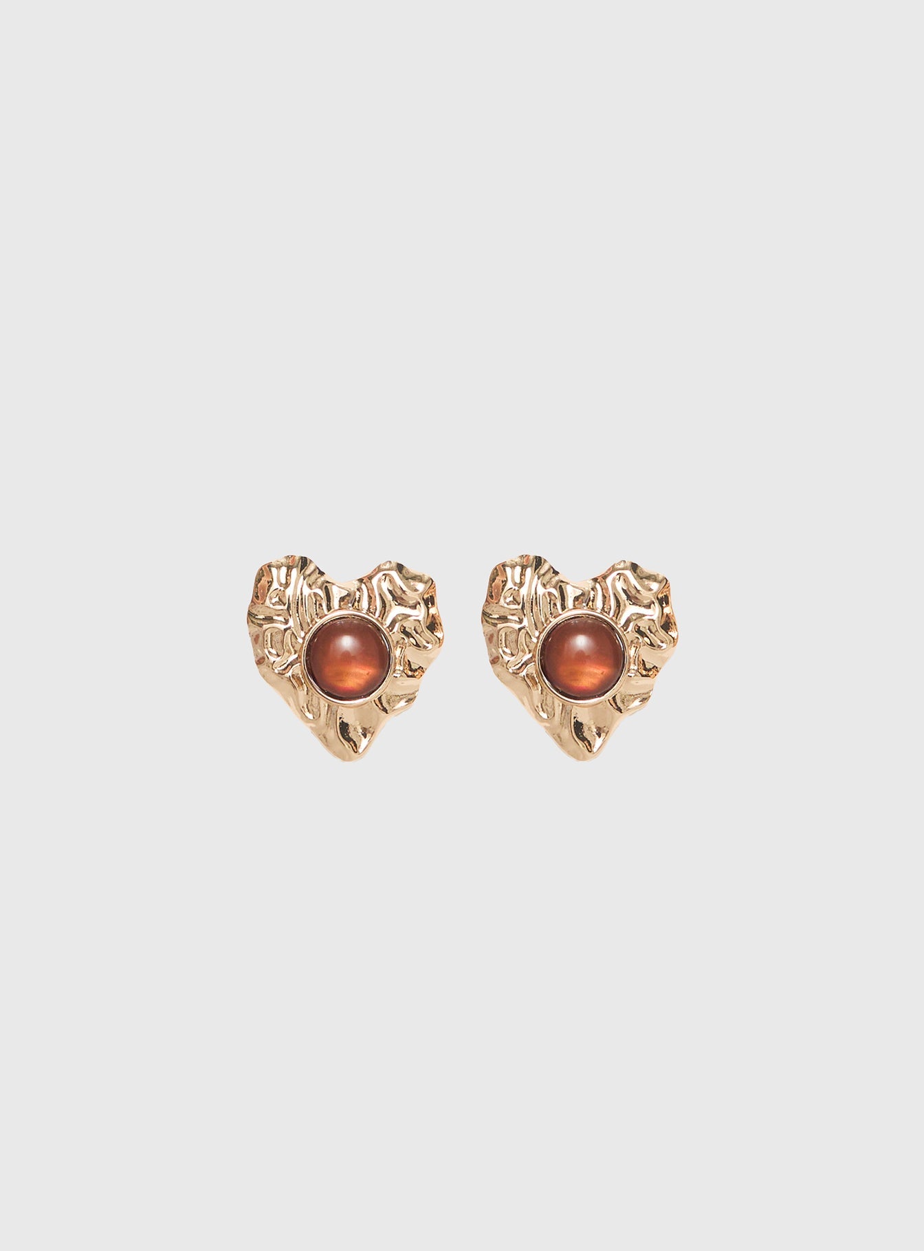 Living Easy Heart Earrings Gold