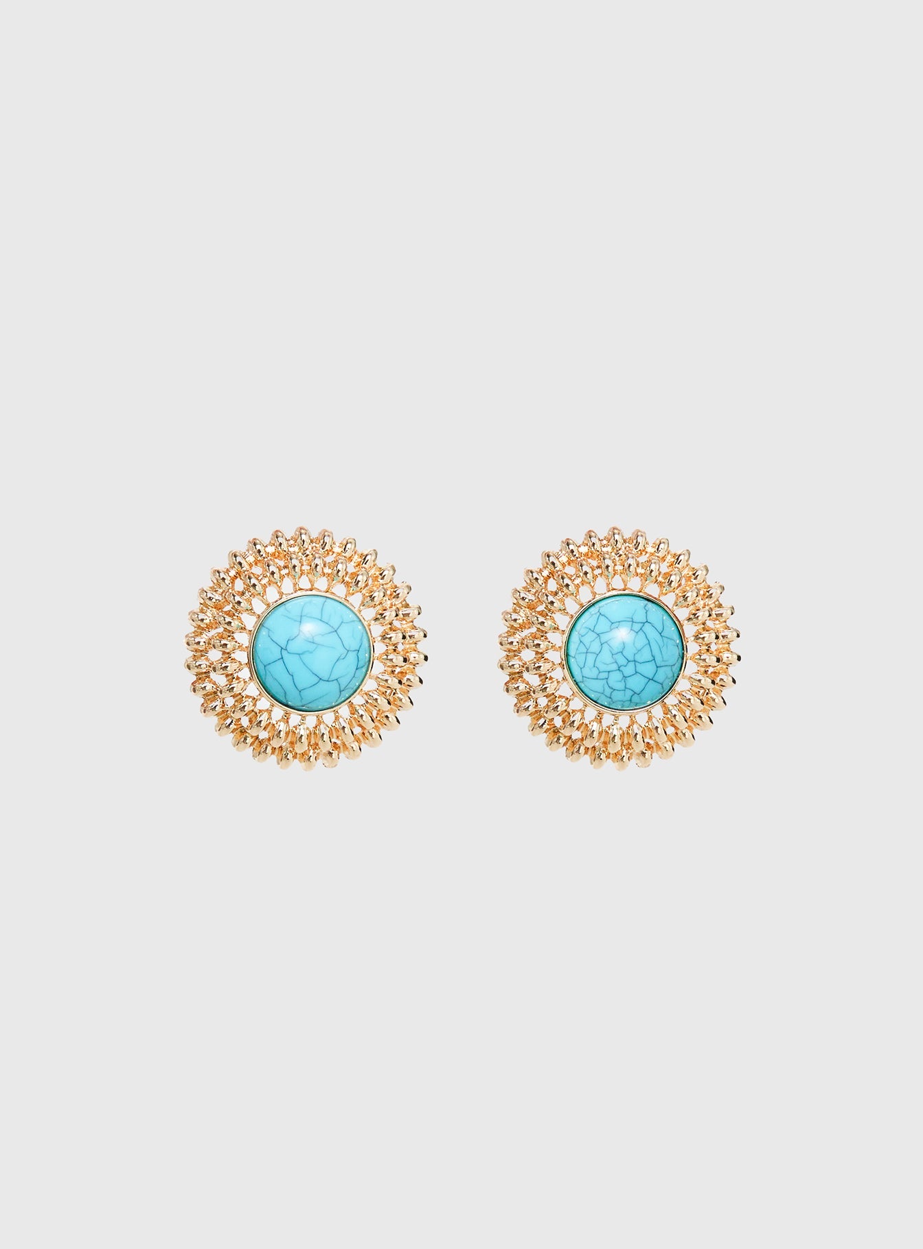 Sipriane Statement Earrings Gold / Turquoise