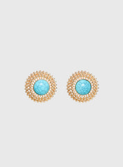 Sipriane Statement Earrings Gold / Turquoise