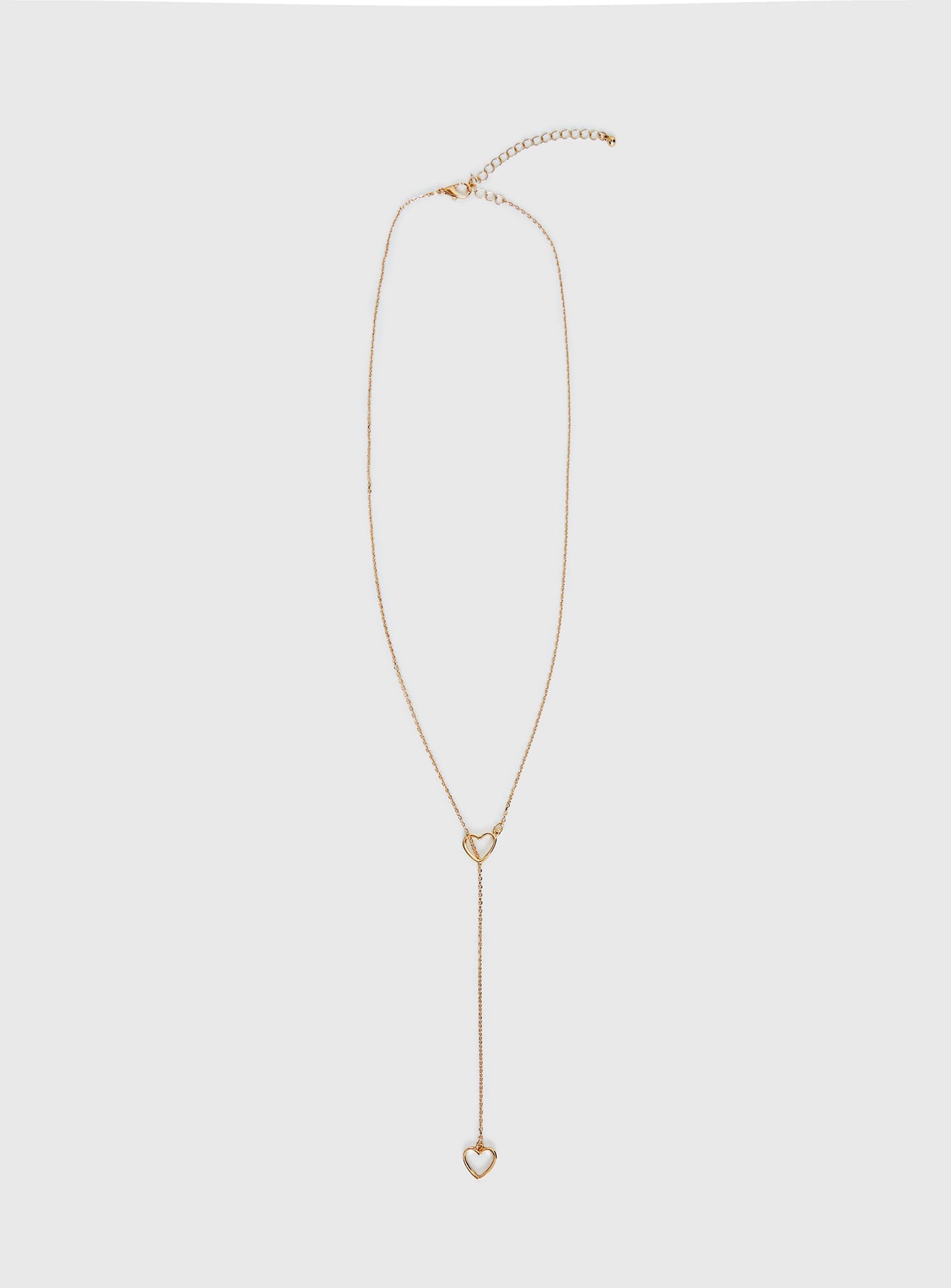 Velvet Chaos Y Heart Necklace Gold