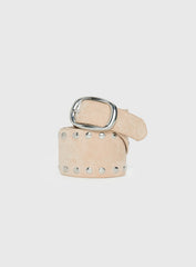 Spheres Stud Belt Beige / Silver