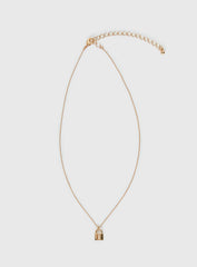 Mallary Lock Pendant Necklace Gold