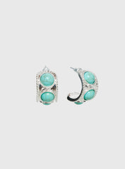 Endellion Hoop Earrings Silver / Turqouise