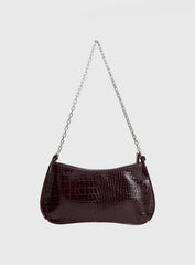 Gwynne Faux Leather Shoulder Bag Cherry Lacquer