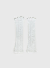 Westie Lace Leg Warmers White