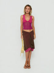Erinhadi Midi Skirt Brown / Pink