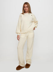 Susi Fluffy Knit Sweater Ivory