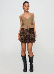 Luned Mini Skirt Leopard Petite