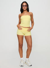 Baseline Strapless Rib Top Yellow