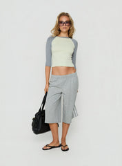 Kikkie 3/4 Sleeve Raglan Jelly Mint / Grey