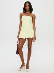 Mousse Strapless Mini Dress Lemon Tall