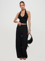 Whimsy Halter Top Black Petite