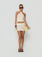Harrietah Arrowneck Crochet Top White