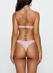 Tamrali Bandeau Bikini Top Pale Pink Stripe