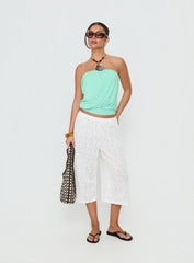 Taleisa Gathered Drape Strapless Top Aqua