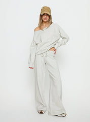 Wellness Off the Shoulder Jumper Grey Marle