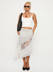 Rennar Maxi Skirt White / Polka Dot