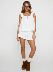 Santabelle Frill Shorts White