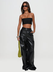 Tempted Faux Leather Pant Black