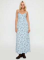 Izebella Maxi Dress Blue Floral
