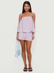 Pepita Flowy Frill Top Pink Stripe