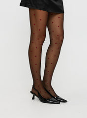 In My Heart Stockings Black / Red